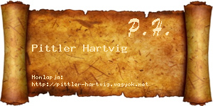 Pittler Hartvig névjegykártya